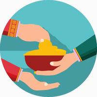 Hands Giving Alms cartoon vector