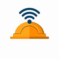 Helmet with Wi-Fi Symbol vector