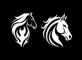 Horese face with fire logo concept vector