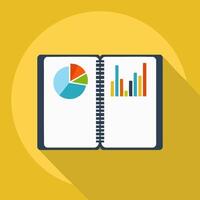 illustration Notebook with graphs vector
