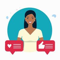 Influencer Icon with Like and Comment vector