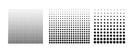 Set of black halftone dots backgrounds, Set of speed dotted lines vector
