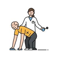 An illustration of a man doing a squat vector