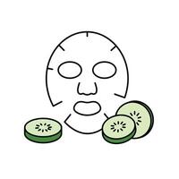 A mask with cucumber slices on it vector