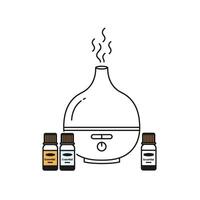 A small bottle of essential oils and a large glass bottle vector