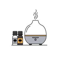 A small bottle of essential oils and a small glass bottle vector