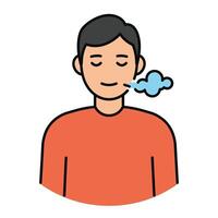 A man with a cigarette in his mouth vector