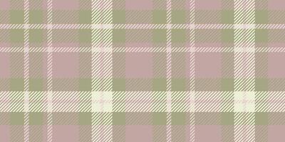 Symmetrical plaid pattern in muted beige, light pink, and olive green, with traditional tartan intersecting lines and squares. vector