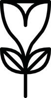 Minimalistic Black Line Art Tulip Design Illustration on White Background vector