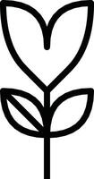 Minimalist Outline of a Flower with a Stem and Leaves vector