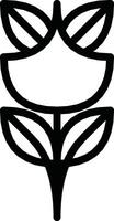 Stylized Black Silhouette of a Flower in a Simplistic Design vector