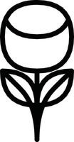 Minimalist Black and White Line Art Depicting a Simple Stylized Flower vector