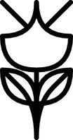 Abstract Black Line Art Depicting Minimalist Flower Symbol and Design vector