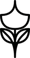 Minimalist Black and White Icon of a Flower with Stylized Petals vector