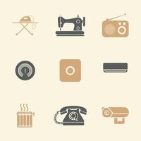 Miscellaneous Home Items Icons Modern and Elegant in Beige and Gray vector