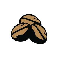 A pile of coffee beans on a white background vector