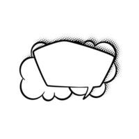 Versatile Layered Line Art Chat Bubble with Halftone Shadow for Websites vector