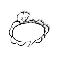 Elegant Layered Line Art Dialogue Bubble with Halftone Shadow vector
