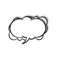 Versatile Layered Line Art Speech Bubble with Halftone Shadow for Print vector