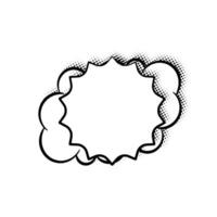 Elegant Layered Line Art Chat Bubble with Halftone Shadow for Web vector
