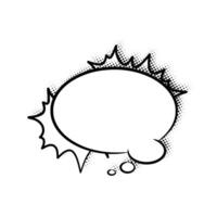 Versatile Layered Line Art Thought Bubble with Halftone Shadow vector