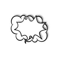 Blank Layered Chat Bubble with Halftone Shadow Line Art vector