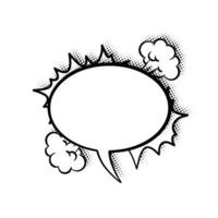 Layered Line Art Thought Bubble with Halftone Effect vector