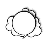 Layered Line Art Speech Bubble with Halftone Shadow for Comics vector