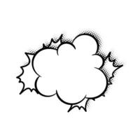 Halftone Shadow Layered Speech Bubble Line Art vector