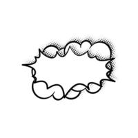 Layered Line Art Speech Bubble with Halftone Shadow vector