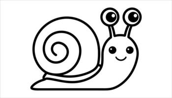 Cute Snail Icon - Cartoon Snail with Spiral Shell vector