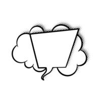 Versatile Layered Line Art Dialogue Bubble with Halftone Shadow vector