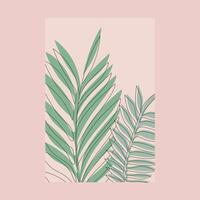 palm leaf for home decor continuous line art symbol illustration design vector