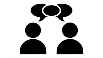 Two People Talking Icon - Communication and Conversation Symbol vector