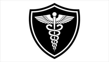 Medical Shield with Caduceus - Healthcare and Protection Icon vector