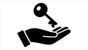 Key in Hand Access and Unlock Icon vector