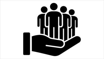 Supportive Hand and People Icon Care and Guidance vector