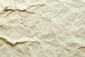 Wrinkled Beige Paper Texture with Natural Folds for Background or Design Projects photo