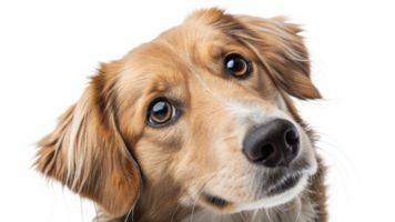Close-up of a dog's face with a transparent background, capturing the details of its fur and eyes png