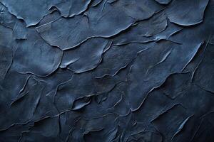Dark Textured Abstract Cracked Blue Surface with Rough Layers for Background or Wallpaper Design photo