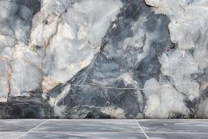 Natural Gray Marble Texture Wall Background with Subtle Veining and Stone Floor photo