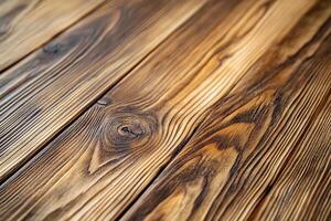 Closeup of Rustic Wooden Planks with Natural Grain Texture for Flooring or Furniture Backgrounds photo
