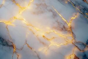 Elegant White Marble Texture With Veins of Golden Light for Luxury Interior Design and Backgrounds photo