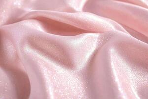 Shimmering Light Pink Satin Fabric with Glitter Reflecting Soft Glow for Elegant Backdrop Design photo