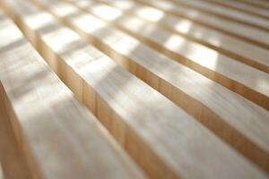 Closeup of Wooden Slats with Natural Light and Shadows for Decorative Textures and Design Elements photo