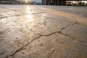 A concrete floor with cracks and cracks photo