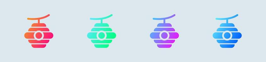 Four different colored toothbrushes on a light background vector
