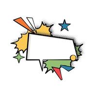 Layered Pop Art Speech Bubble with Bold and Bright Halftone Shadows vector