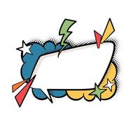 Retro Pop Art Speech Bubble in Bright Colors vector