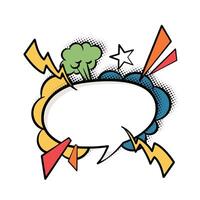 Pop Art Style Speech Bubble with Dynamic Colors vector